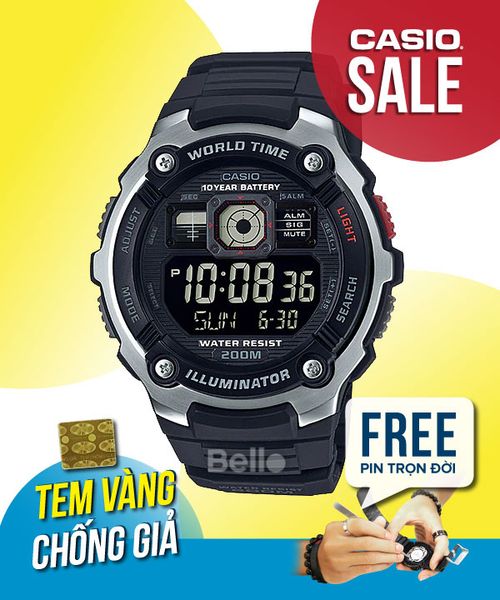  Casio AE-2000W-1BVDF - Uy tín từ 2009, Tem vàng chống giả, Bảo hành 1 năm, Pin miễn phí trọn đời 