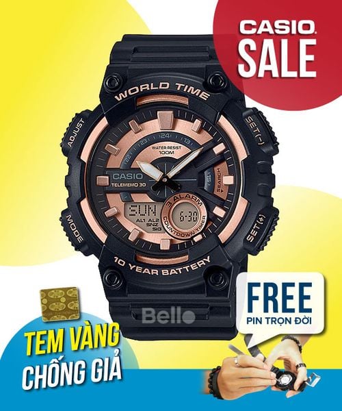  Casio AEQ-110W-1A3VDF - Uy tín từ 2009, Tem vàng chống giả, Bảo hành 1 năm, Pin miễn phí trọn đời 