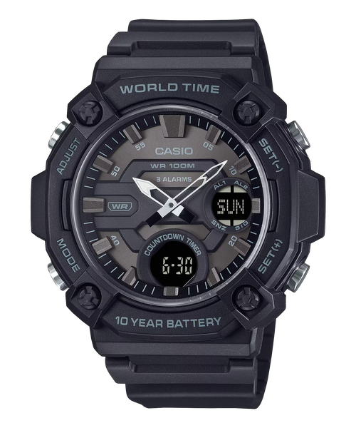  Casio AEQ-120W-1B - Uy tín từ 2009, Tem vàng chống giả, Bảo hành 1 năm, Pin miễn phí trọn đời 