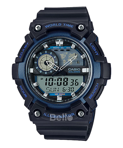  Casio AEQ-200W-2AVDF - Uy tín từ 2009, Tem vàng chống giả, Bảo hành 1 năm, Pin miễn phí trọn đời 