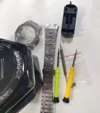  Dây vỏ kim loại thế hệ 3 G-Shock GA-2100 màu bạc 