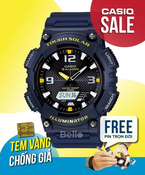Casio AQ-S810W-2AVDF Uy tín từ 2009, Tem vàng chống giả, Bảo hành năm,  Pin miễn phí trọn đời