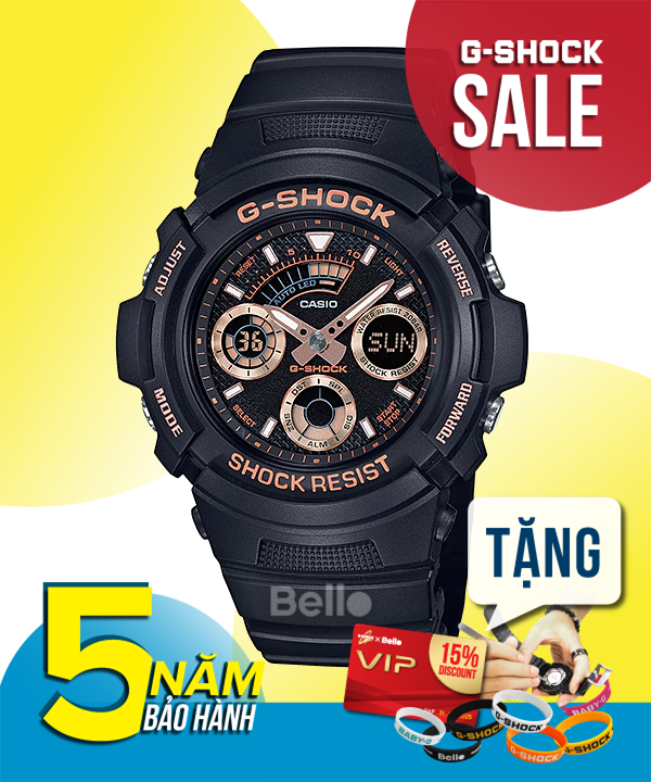  [Pin Miễn Phí Trọn Đời] AW-591GBX-1A4 - Đồng hồ G-Shock Nam - Tem Vàng Chống Giả 