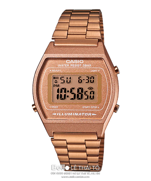  [Pin Miễn Phí Trọn Đời] B640WC-5ADF - Đồng hồ Casio Nữ - Tem vàng chống giả 