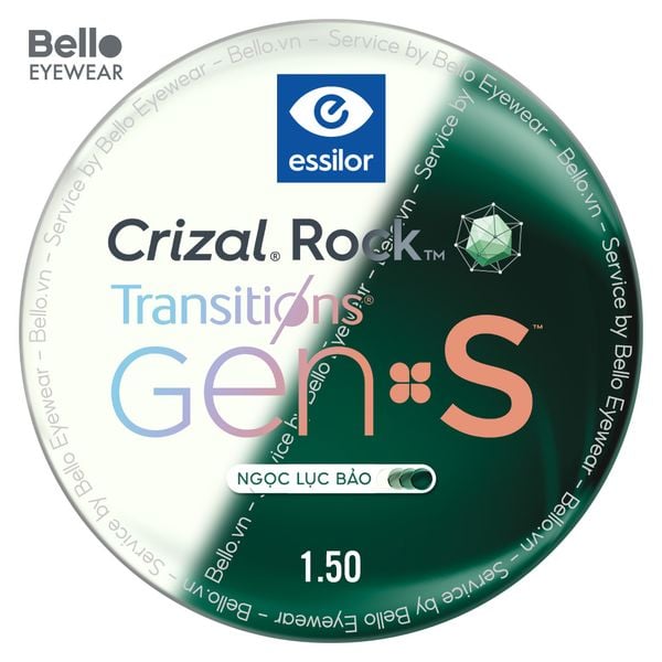  Tròng Kính Đổi Màu Essilor Transitions Gen S Ngọc Lục Bảo Emerald 