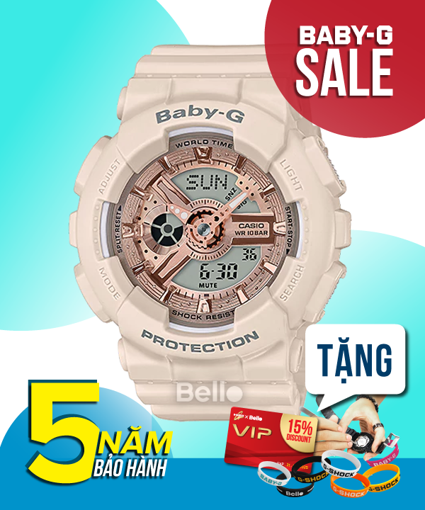  [Pin Miễn Phí Trọn Đời] BA-110CP-4A - Đồng hồ Casio Baby-G - Tem Vàng Chống Giả 