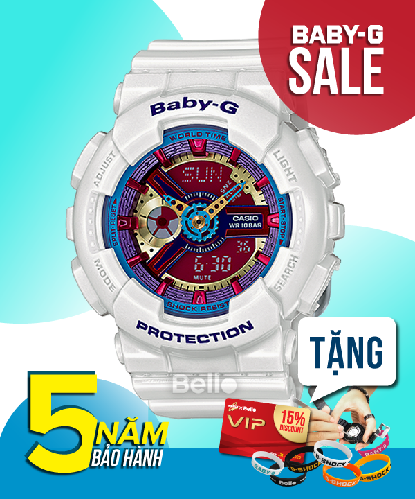  Casio Baby-G BA-112-7A - Uy tín từ 2009, Tem vàng chống giả, Bảo hành 5 năm, Pin miễn phí trọn đời 