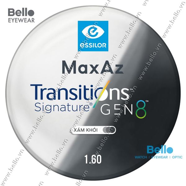 Tròng Kính Đổi Màu Essilor Transitions Signature Gen 8 Xám Khói Grey 