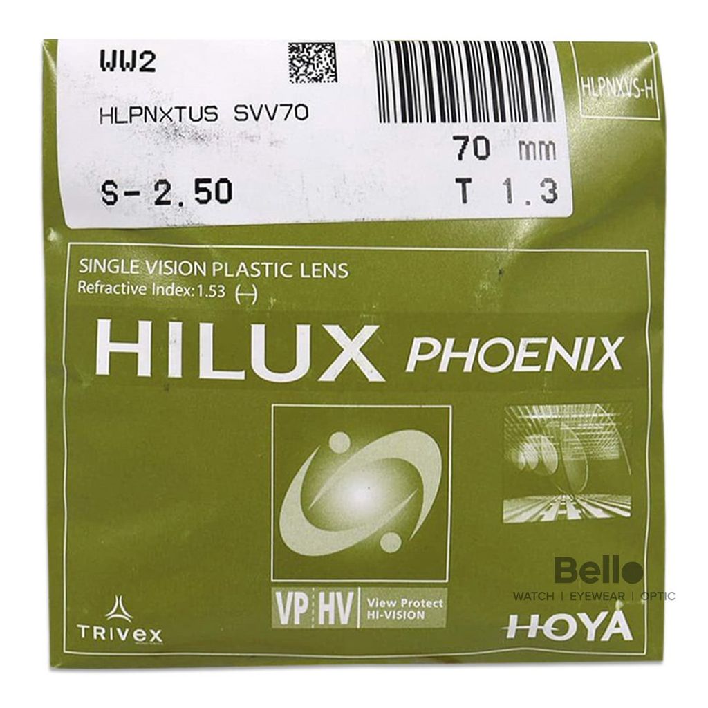  Tròng Kính Chống Tia UV Chống Vỡ Hoya Phoenix 1.53 HVP Hilux 