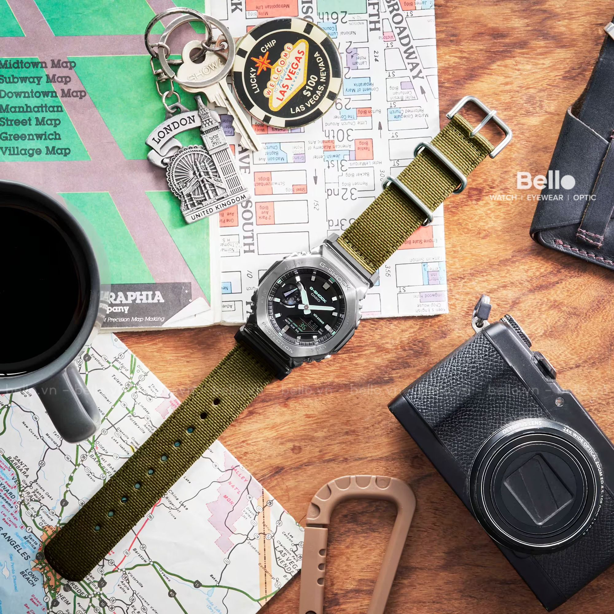  Casio G-Shock GM-2100CB-3ADR - Uy tín từ 2009, Tem vàng chống giả, Bảo hành 5 năm, Pin miễn phí trọn đời 