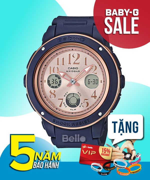  [Pin Miễn Phí Trọn Đời] BGA-150PG-2B1 - Đồng hồ Casio Baby-G - Tem Vàng Chống Giả 