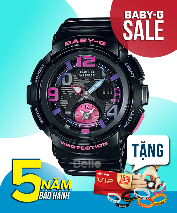  [Pin Miễn Phí Trọn Đời] BGA-190-1B - Đồng hồ Casio Baby-G - Tem Vàng Chống Giả 