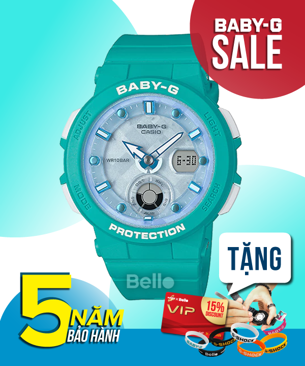  [Pin Miễn Phí Trọn Đời] BGA-250-2A - Đồng hồ Casio Baby-G - Tem Vàng Chống Giả 