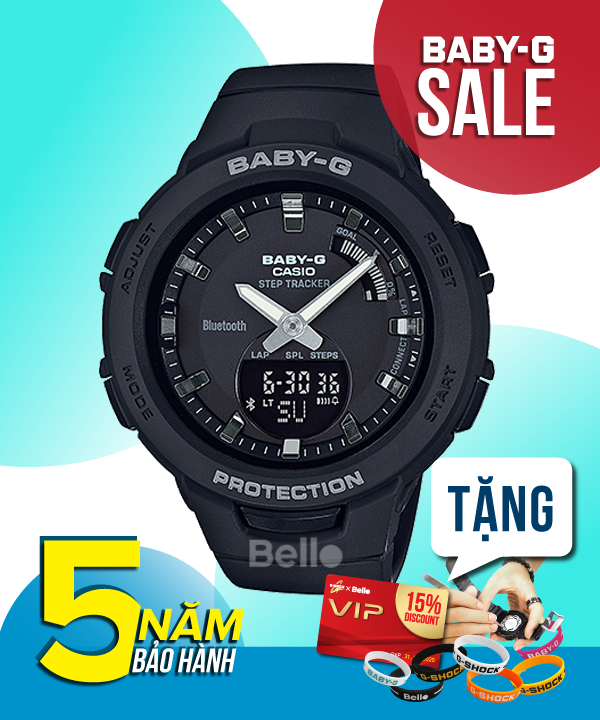  [Pin Miễn Phí Trọn Đời] BSA-B100-1A - Đồng hồ Casio Baby-G - Tem Vàng Chống Giả 