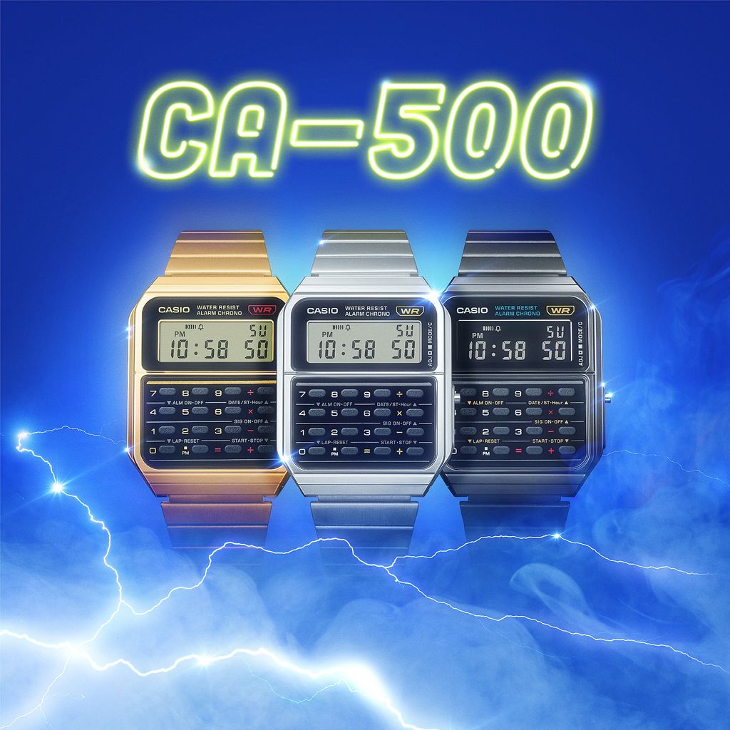  [Pin Miễn Phí Trọn Đời] CA-500WEGG-1B - Đồng hồ Casio - Tem Vàng Chống Giả 