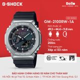  Casio G-Shock GM-2100RW-1A - Uy tín từ 2009, Tem vàng chống giả, Bảo hành 5 năm, Pin miễn phí trọn đời 