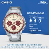  Casio MTP-1374D-5A2 - Uy tín từ 2009, Tem vàng chống giả, Bảo hành 1 năm, Pin miễn phí trọn đời 