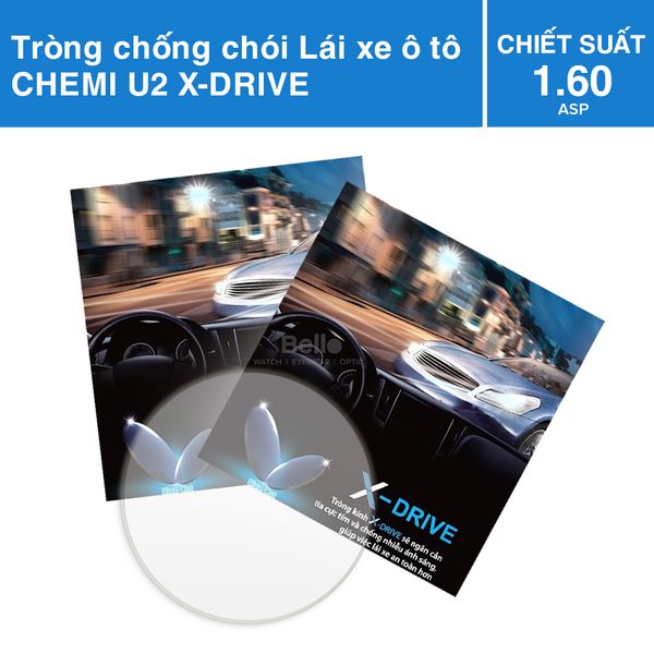  Chemi U2 1.60 ASP X-Drive tròng kính chống chói loá lái xe ngày và đêm 