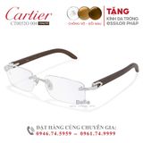  Cartier CT0052O 004 - Signature C de Cartier - Kính Gọng Gỗ Mạ Vàng 