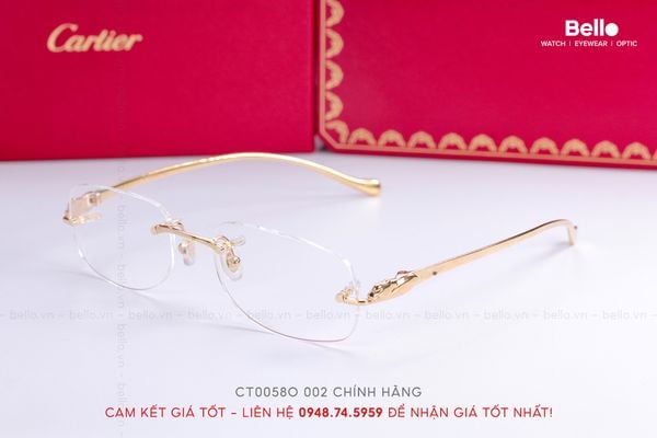  Gọng Kính Cartier CT0058O 002 - Tặng kèm tròng kính Essilor Pháp, Liên hệ giá tốt Mrs.Hà 0948.74.5959 