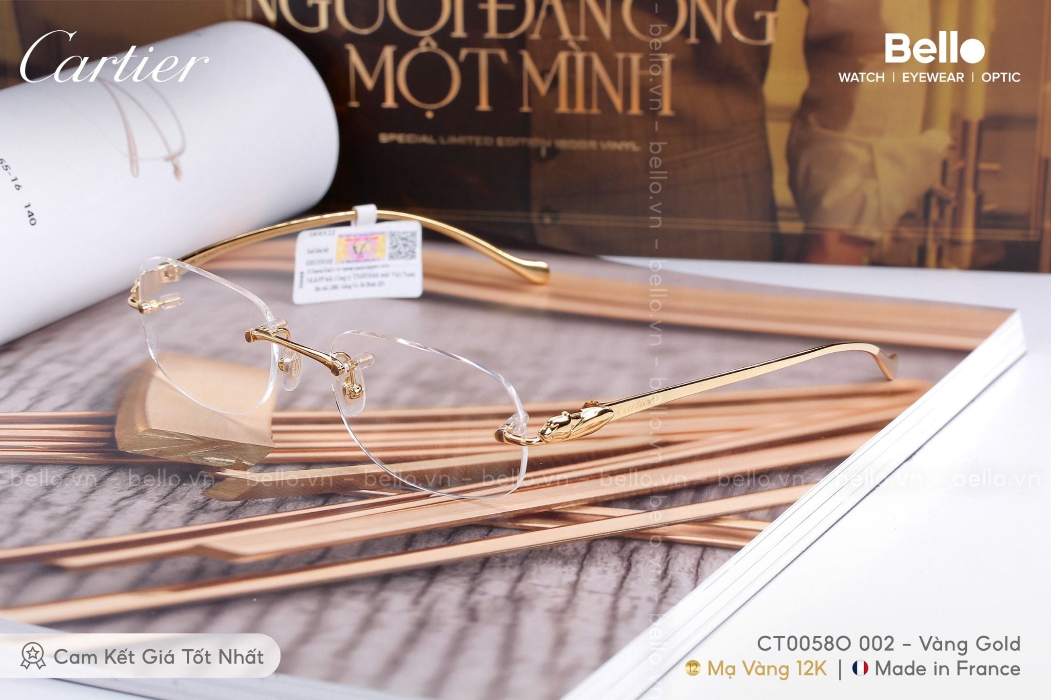  Gọng Kính Cartier CT0058O 002 - Tặng kèm tròng kính Essilor Pháp, Liên hệ giá tốt Mrs.Hà 0948.74.5959 