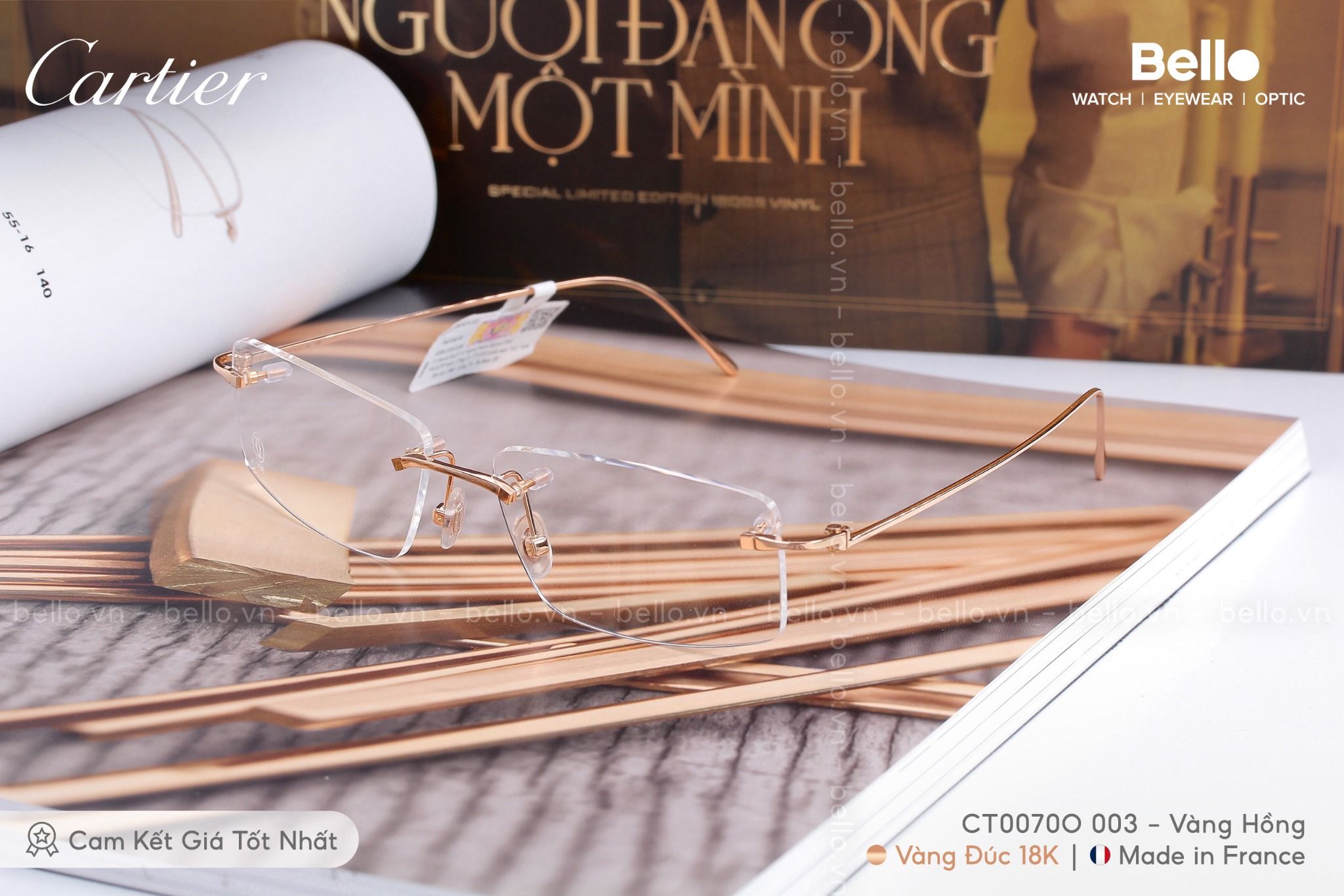  Gọng Kính Cartier CT0070O 003, EYP00012 - LH tư vấn: Mrs.Hà 0948.74.5959 