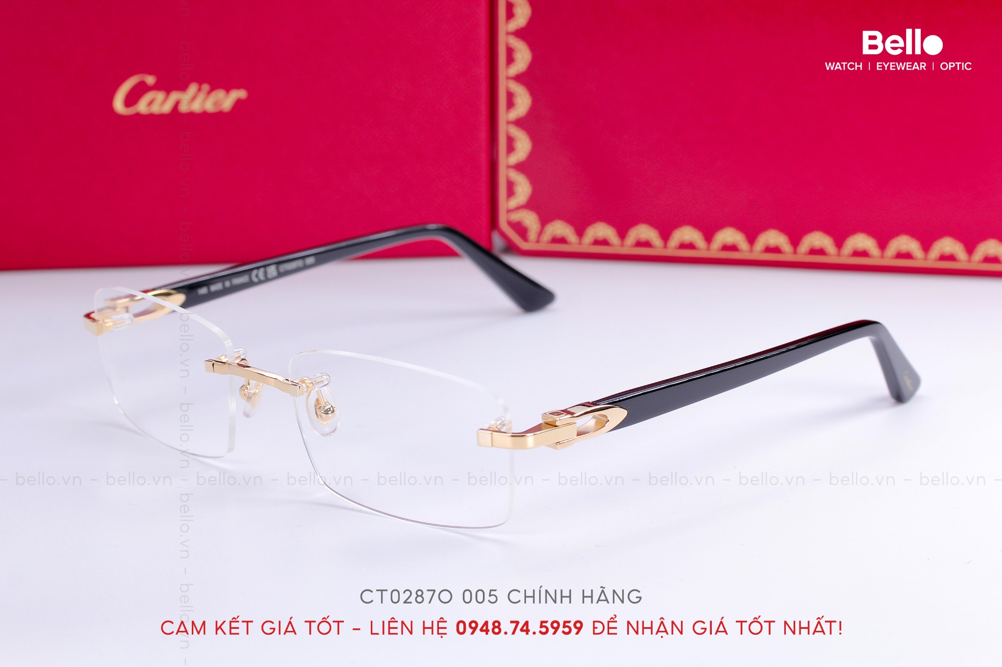 Gọng Kính Cartier CT0287O 001 - L/H Mrs Hà 0948.74.5959 – Bello HN 