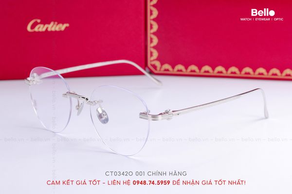  Gọng Kính Cartier CT0342O 001 - Tặng kèm tròng kính Essilor Pháp, Liên hệ giá tốt Mrs.Hà 0948.74.5959 