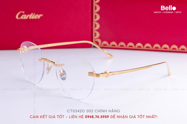  Gọng Kính Cartier CT0342O 002 - Tặng kèm tròng kính Essilor Pháp, Liên hệ giá tốt Mrs.Hà 0948.74.5959 
