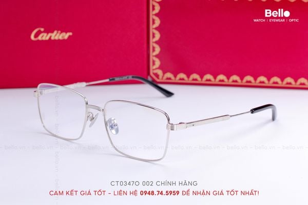  Gọng Kính Cartier CT0347O 002 - Tặng kèm tròng kính Essilor Pháp, Liên hệ giá tốt Mrs.Hà 0948.74.5959 