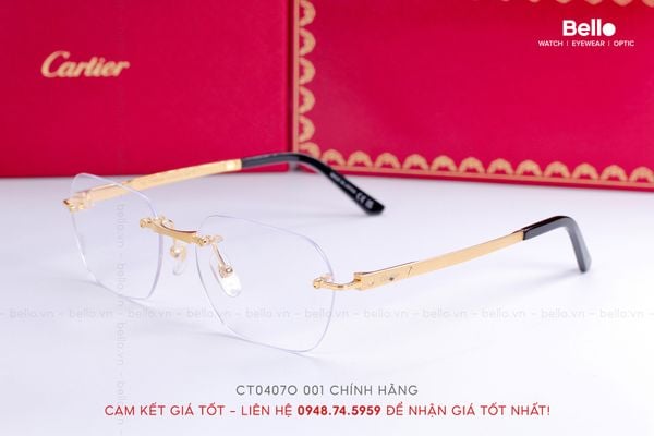  Gọng Kính Cartier CT0407O 001 - Tặng kèm tròng kính Essilor Pháp, Liên hệ giá tốt Mrs.Hà 0948.74.5959 