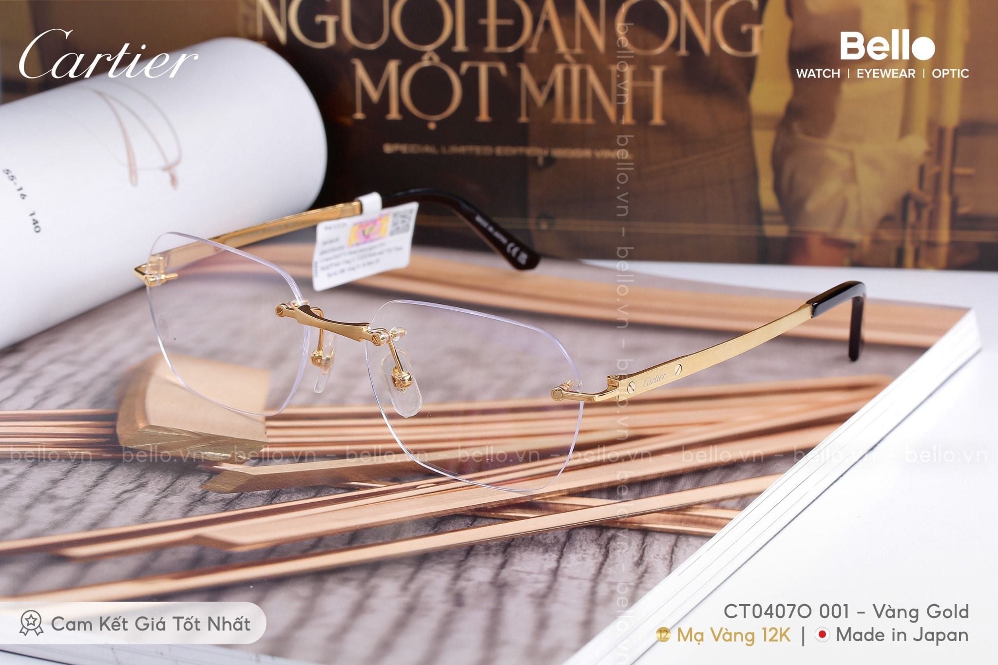  Gọng Kính Cartier CT0407O 001 - Tặng kèm tròng kính Essilor Pháp, Liên hệ giá tốt Mrs.Hà 0948.74.5959 