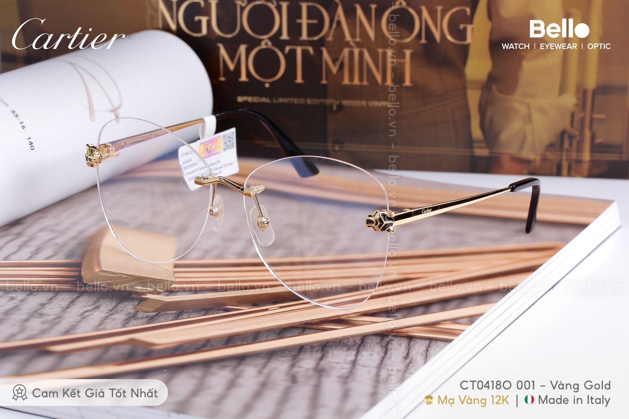  Gọng Kính Cartier CT0418O 001 - LH tư vấn: Mrs.Hà 0948.74.5959 