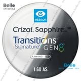  Tròng Kính Đổi Màu Essilor Transitions Signature Gen 8 Xám Khói Grey 