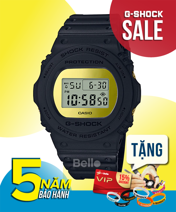  [Pin Miễn Phí Trọn Đời] DW-5700BBMB-1 - Đồng hồ G-Shock Nam - Tem Vàng Chống Giả 