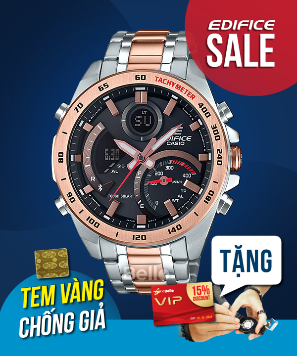  [Pin Miễn Phí Trọn Đời] ECB-900DC-1ADR - Đồng hồ Casio Edifice - Tem vàng chống giả 