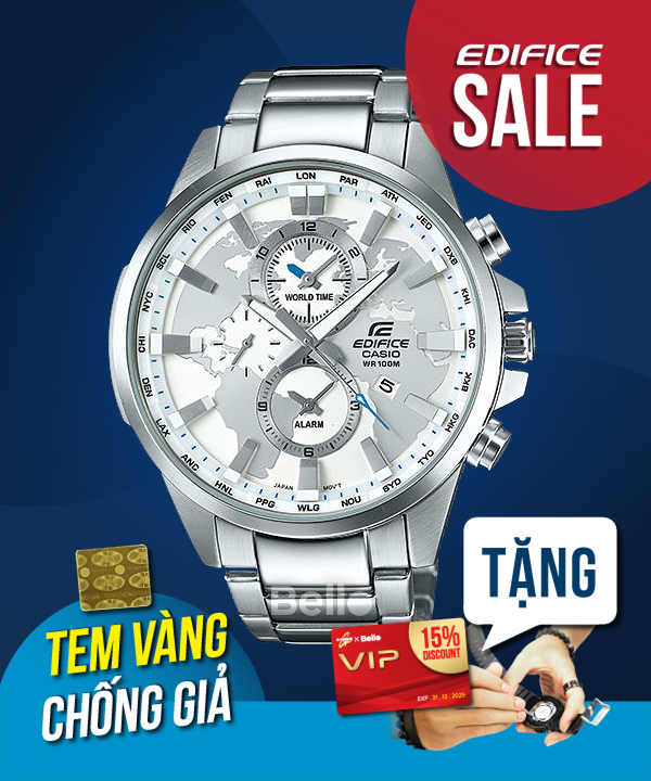  [Pin Miễn Phí Trọn Đời] EFR-303D-7AVUDF - Đồng hồ Casio Edifice - Tem vàng chống giả 