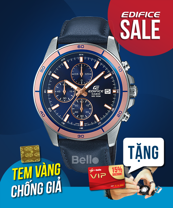  [Pin Miễn Phí Trọn Đời] EFR-526L-2AVUDF - Đồng hồ Casio Edifice - Tem vàng chống giả 