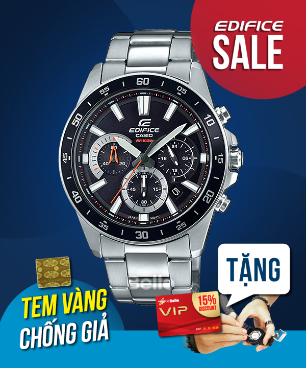  [Pin Miễn Phí Trọn Đời] EFV-570D-1AVUDF - Đồng hồ Casio Edifice - Tem vàng chống giả 