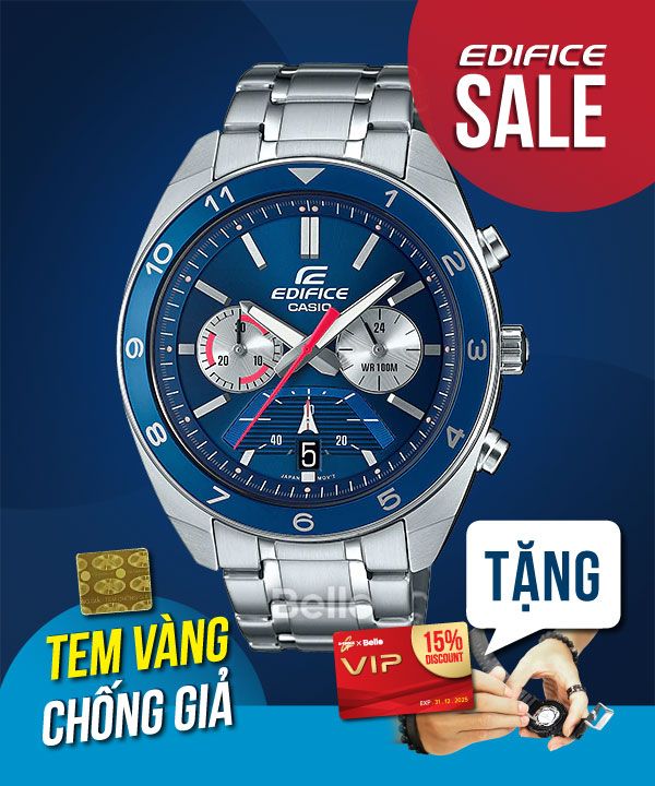  [Pin Miễn Phí Trọn Đời] EFV-590D-2AVUDF - Đồng hồ Casio Edifice - Tem vàng chống giả 