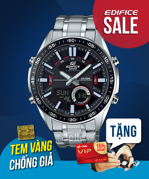  Casio Edifice EFV-C100D-1A - Uy tín từ 2009, Tem vàng chống giả, Bảo hành 1 năm, Pin miễn phí trọn đời 