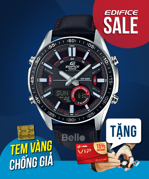  Casio Edifice EFV-C100L-1A - Uy tín từ 2009, Tem vàng chống giả, Bảo hành 1 năm, Pin miễn phí trọn đời 
