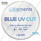  Tròng Kính Chống Ánh Sáng Xanh Elements Blue UV Cut 1.56 SPH 
