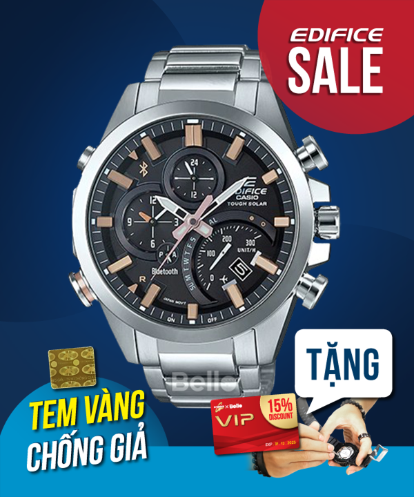  [Pin Miễn Phí Trọn Đời] EQB-500D-1A2DR - Đồng hồ Casio Edifice - Tem vàng chống giả 