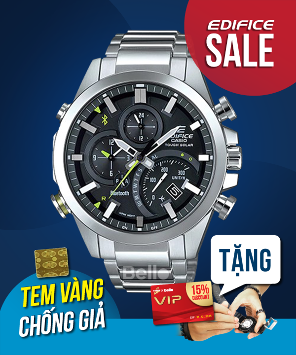  [Pin Miễn Phí Trọn Đời] EQB-500D-1ADR - Đồng hồ Casio Edifice - Tem vàng chống giả 