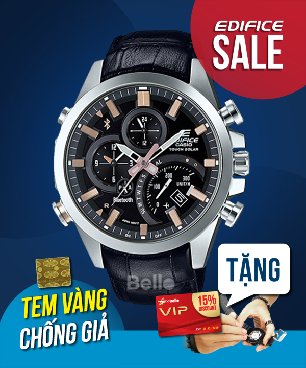  [Pin Miễn Phí Trọn Đời] EQB-500L-1ADR - Đồng hồ Casio Edifice - Tem vàng chống giả 