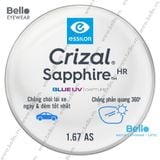  Tròng Kính Chống Chói Lái Xe Siêu Mỏng Essilor Crizal Sapphire HR 1.67 