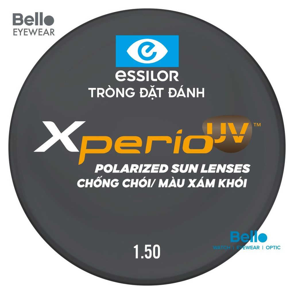  Essilor Đặt Đánh 1.50 phân cực Xperio màu xám khói 