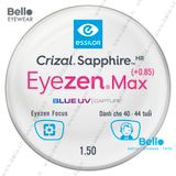  Tròng Kính Chống Mỏi Essilor Eyezen Max (+0.85) BlueUV Capture cho người 40 đến 44 tuổi 