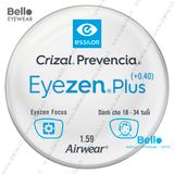  Tròng Kính Chống Mỏi Essilor Eyezen Plus (+0.4) Crizal Prevencia cho người 18 đến 34 tuổi 